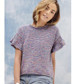 Dames t-shirt gemaakt van Phildar Phil Rainbow