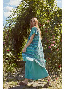 Lang damesvest met korte mouwen