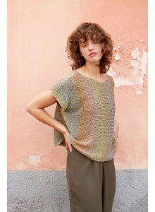 Overdwars gebreide damesshirt