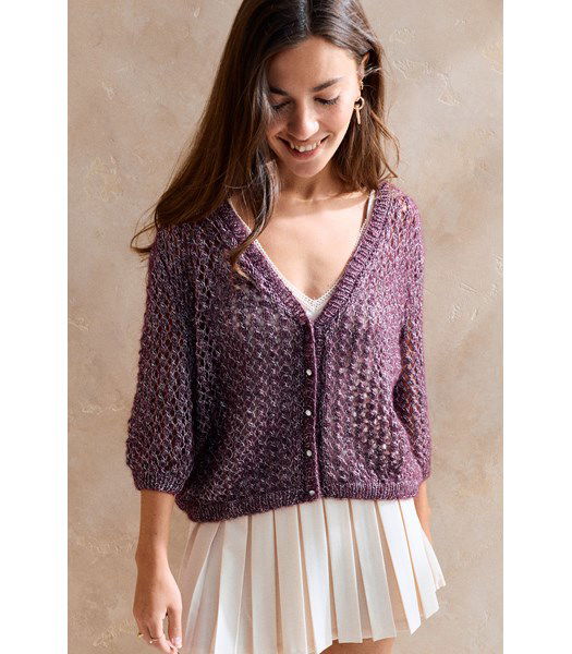 Breipatroon Kort damesvest in fantasiesteek