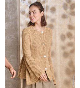 vest met klokkende mouwen gemaakt van Lana Grossa Diversa