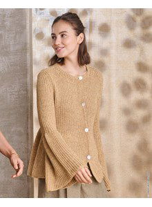 Breipatroon vest met klokkende mouwen gemaakt van Lana Grossa Diversa