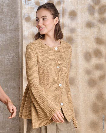 vest met klokkende mouwen