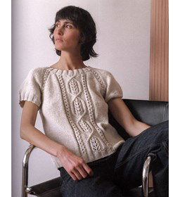 damestrui met korte raglanmouwen gemaakt van Handwerk accesoires