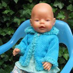 Breipatroon Babyborn jasje aqua blauw