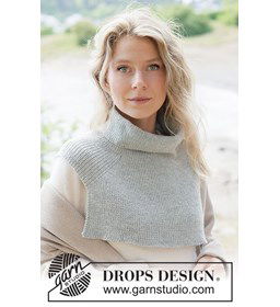 Halswarmer met opstaande halsboord gemaakt van Rondbreinaald nr 2,5 - 2,75