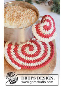 Gehaakte kerst pannenlap en onderzetter in spiraal