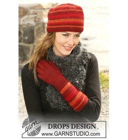 Muts en handschoenen gemaakt van Drops Alpaca