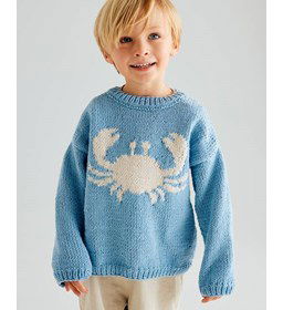 Kindertrui met krab gemaakt van Phildar Phil Cabotine