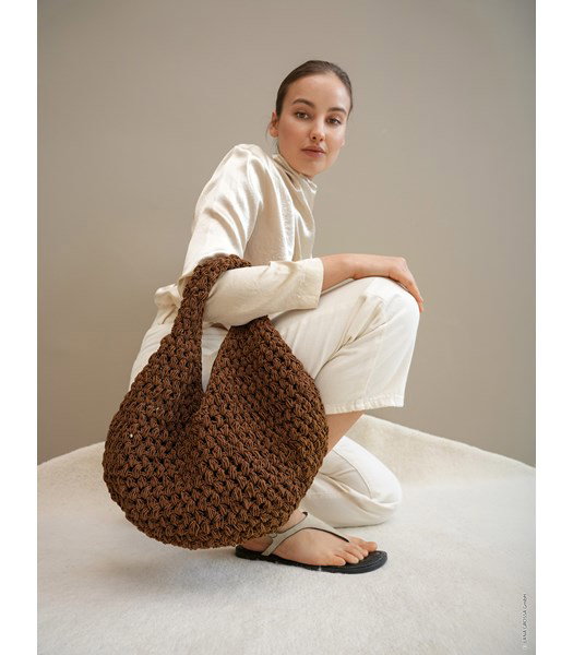 Haakpatroon ronde tas in noppen patroon