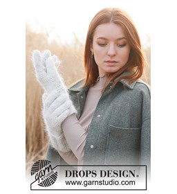 Gebreide handschoenen gemaakt van Drops Kid Silk