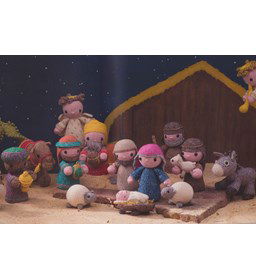 Complete kerststal gemaakt van Scheepjes Stone Washed