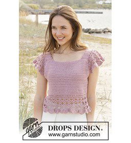 Damestop met vleermuismouwen gemaakt van Drops Belle