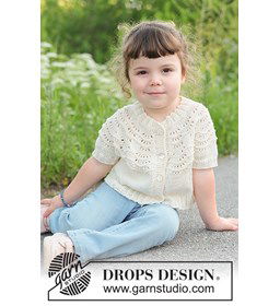 Marshmallow Morning Cardigan gemaakt van Drops Safran