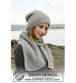 Muts en sjaal gemaakt van Drops Kid Silk