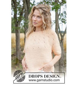 top met ronde kanten pas van katoen gemaakt van Breinaalden zonder knop