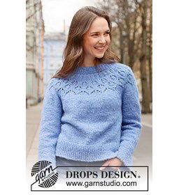 Damestrui met ronde pas in ajourpatroon gemaakt van Drops Air
