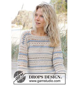 Damestrui in openhaakwerk gemaakt van Drops Muskat