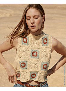 Damestop met granny squares