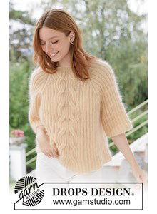 mohair damestrui met kabels en raglan