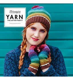 Meerkleurige winterse set muts en handschoenen gemaakt van Scheepjes Softfun