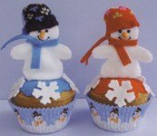 Viltnaald patroon Cupcake sneeuwpop