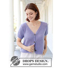 Violet Reverie Cardigan gemaakt van Drops Kid Silk
