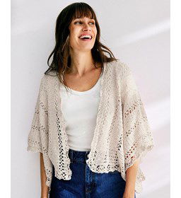 Wijd recht vest  gemaakt van Phildar Phil Couture ete