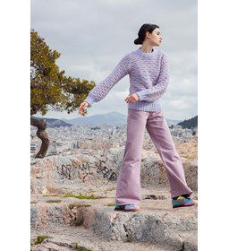 Damestrui met golfpatroon Defying Gravity gemaakt van Breinaalden