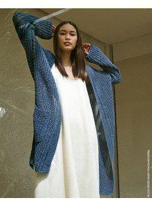 Lang damesvest in boordsteek