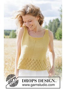 zomertop met kantpatroon in katoen