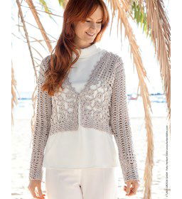 Gehaakt vest gemaakt van Lana Grossa Elastico