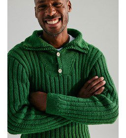 Herentrui met brede kraag gemaakt van Phildar Phil merinos 6