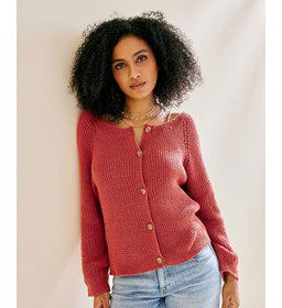 Damesvest met wijde hals gemaakt van Rondbreinaald nr 2,5 - 2,75