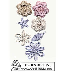 bloem, blaadje en ster gemaakt van Drops Muskat