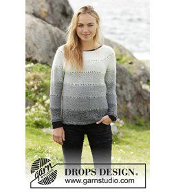 Gestreepte trui gemaakt van Drops Alpaca