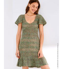 Damesjurk met wijde korte mouwen gemaakt van Lana Grossa About Berlin Spotty