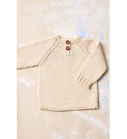 Babytruitje met raglanmouwen gemaakt van Lang Yarns Baby Cotton Naturally Colored