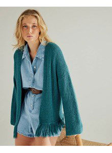 Damesvest met wijde rechte mouwen