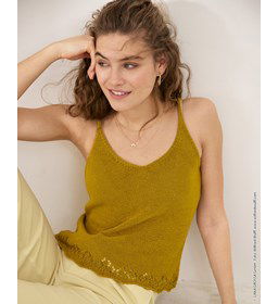 Dameshemd met spaghettibandjes gemaakt van Lana Grossa Capri