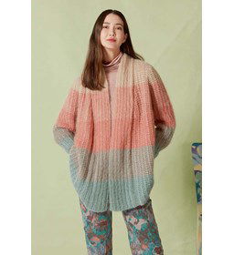 Damestrui met brede sjaalkraag gemaakt van Lang Yarns Mohair Luxe