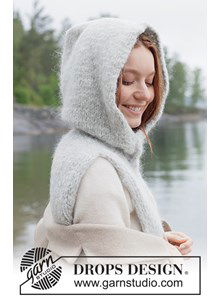 Luxe gebreide balaclava met capuchon van zachte DROPS Melody