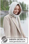 Breipatroon Luxe gebreide balaclava met capuchon van zachte DROPS Melody van andere kant