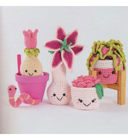 Bloemen en planten roze thema gemaakt van Schachenmayr Catania