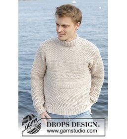 Herentrui met reliëfpatroon gemaakt van Drops Alaska