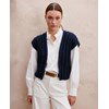 Mouwloos damesvest in kantpatroon gemaakt van Phildar Phil Mohair Soie Lurex