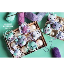 Angeliques winterdieren kerstballen gemaakt van Scheepjes Catona 50 - 100 gram