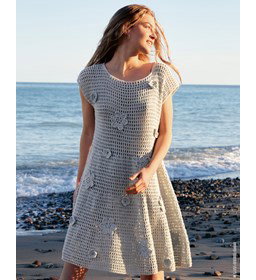 mouwloos jurkje met wijde rok gemaakt van Lana Grossa Cotonella