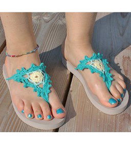 Slippers gemaakt van Scheepjes Cotton 8