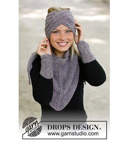 Hoofdband, halswarmer polswarmers gemaakt van DROPS Sky